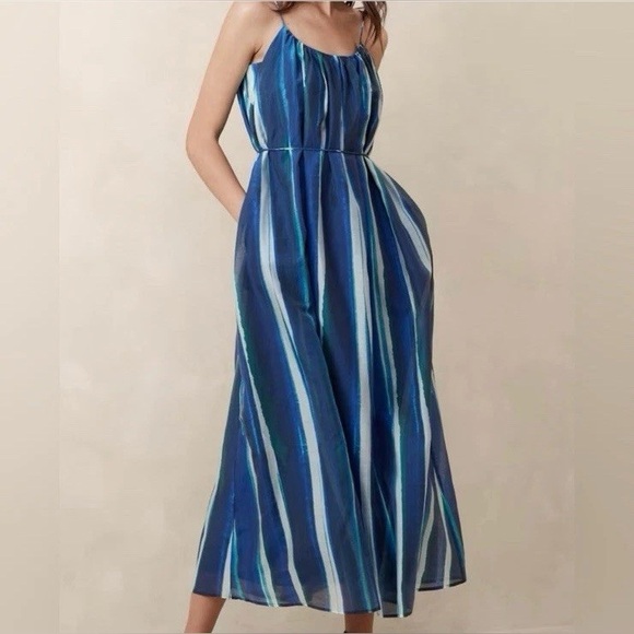 Banana Republic Organza Tie Waist Maxi Dress NWT size M - Picture 4 of 6